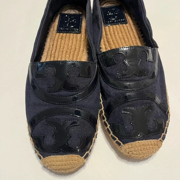 Tory Burch Navy Blue Espadrille Loafers - Picture 5 of 12